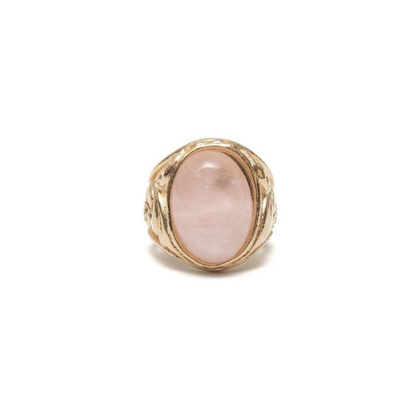 Bague Acanthe quartz rose plaqué or femme masculin féminin -9Avril