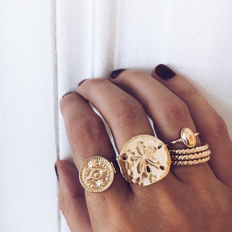 Bague Dollar des sables plaqué or femme étoile de mer-9Avril