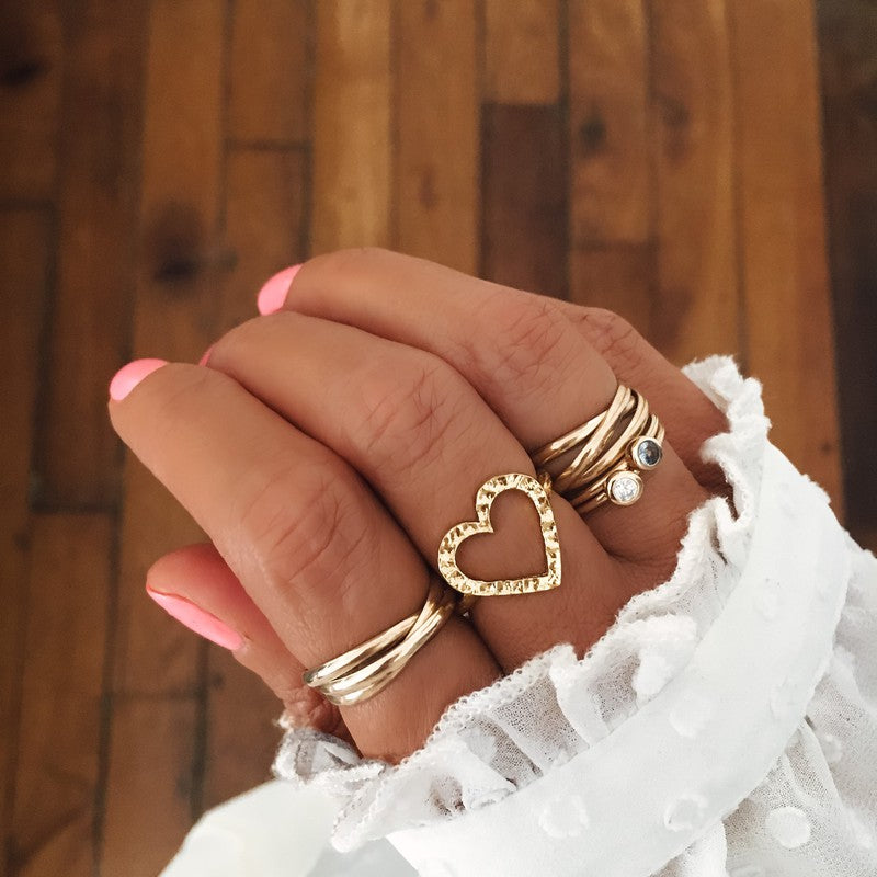 Bague Elfe bleue alliance petit brillant plaqué or femme-9Avril