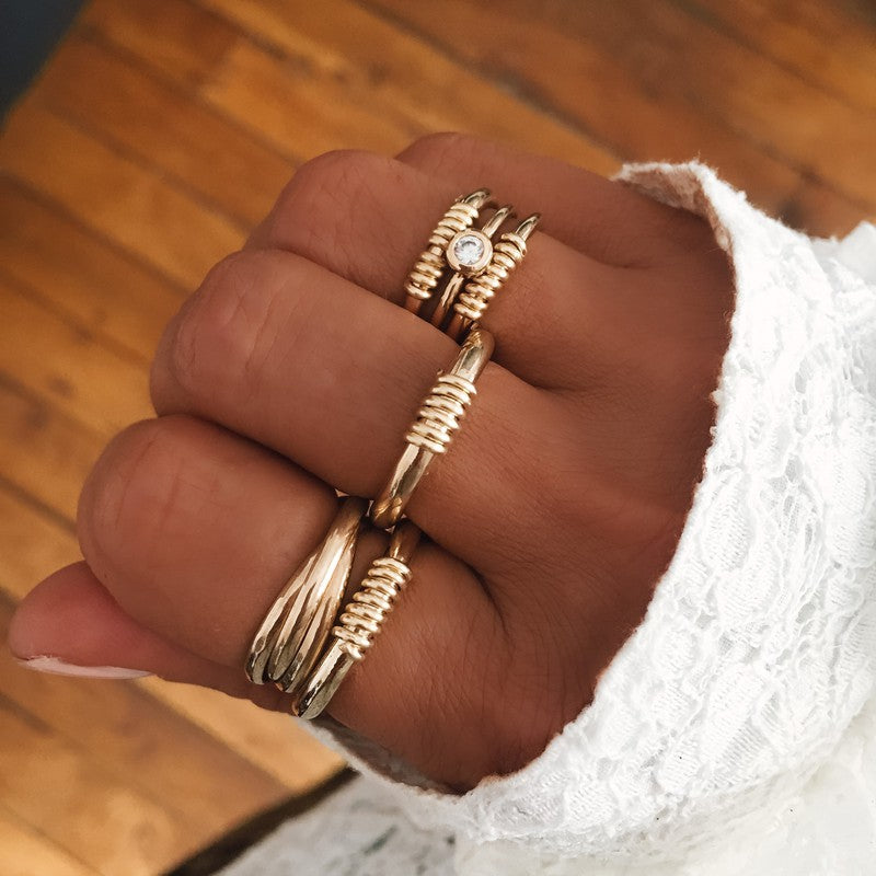 Bague Petite Massaï jonc plaqué or femme -9Avril