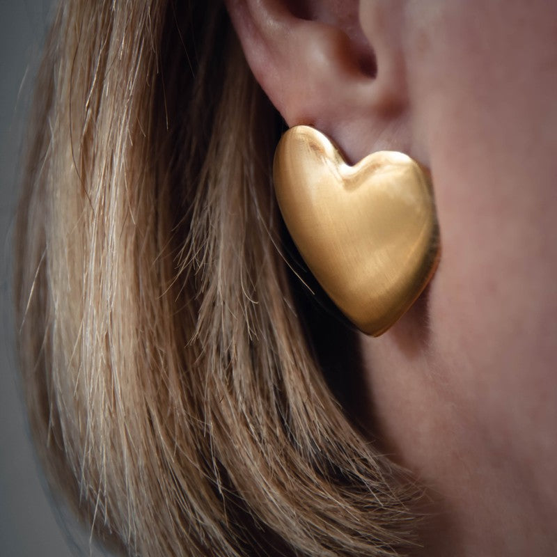 Boucles d'oreille Passion coeur dorées femme -9Avril