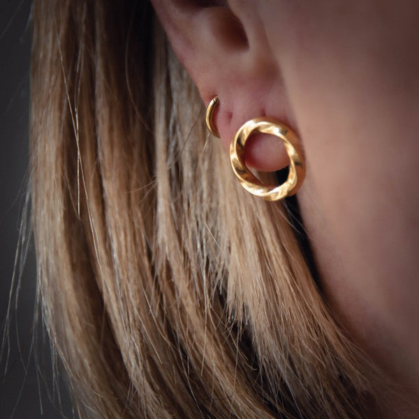 Boucles d'oreilles Gisèle dorées à l'or fin femme -9Avril