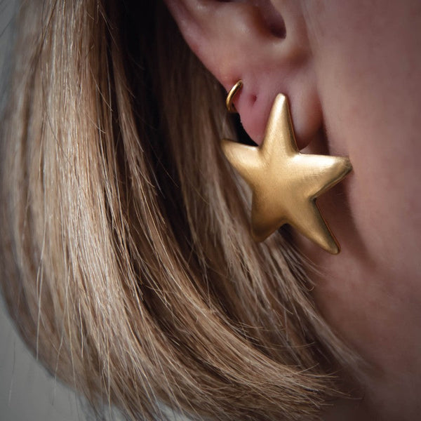 Boucles d'oreilles Star dorées femme étoiles -9Avril