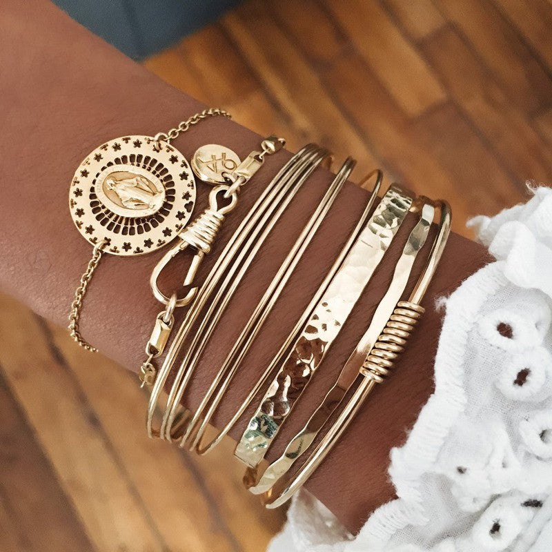 Bracelet Madone plaqué or femme religieux Vierge Marie-9Avril