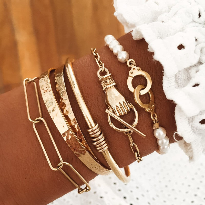 Bracelet Menottes plaqué or femme bijoux Paris tendance-9Avril