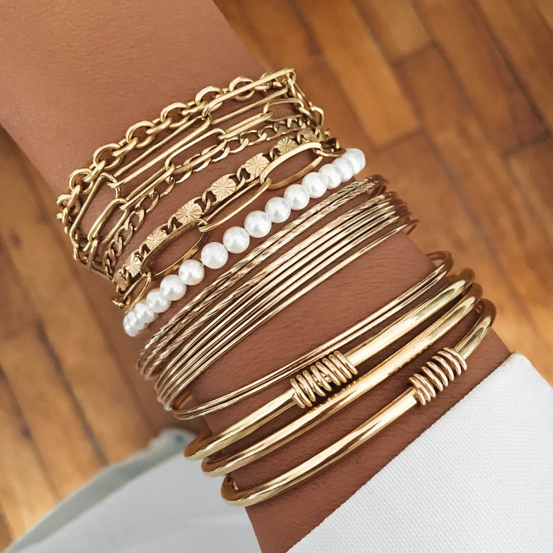 Bracelet Molitor plaqué or femme multi chaines rock bohème-9Avril