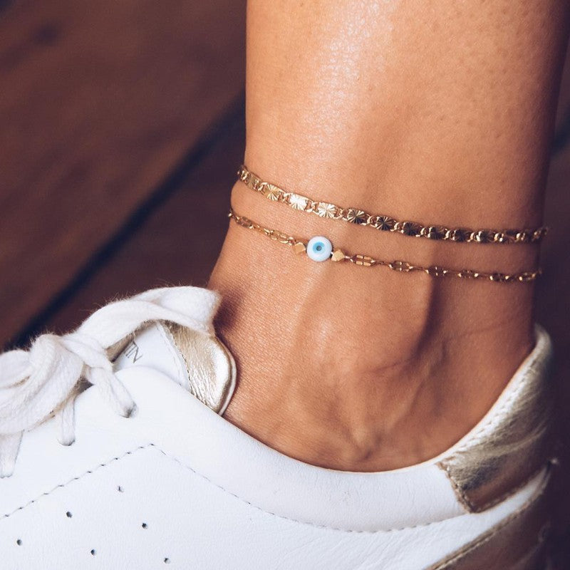 Chaine cheville plaqué femme or oeil santorin femme bohème-9Avril