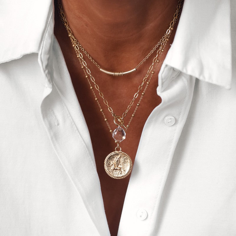 Collier Amulette Givre plaqué or cristal de roche vitrail-9Avril