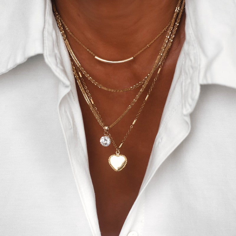 Collier Diamant plaqué or femme -9Avril