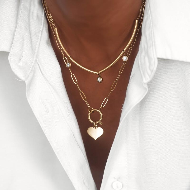 Collier Falling in love plaqué or femme coeur amour-9Avril