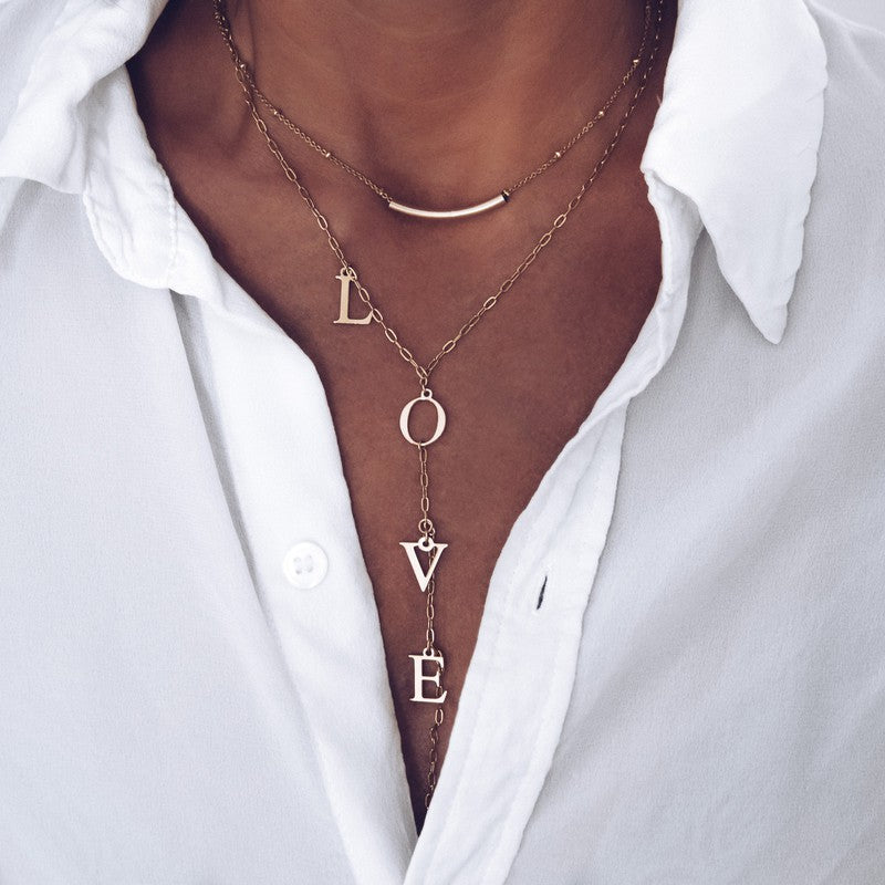 Collier Love plaqué or femme bijoux paris -9Avril