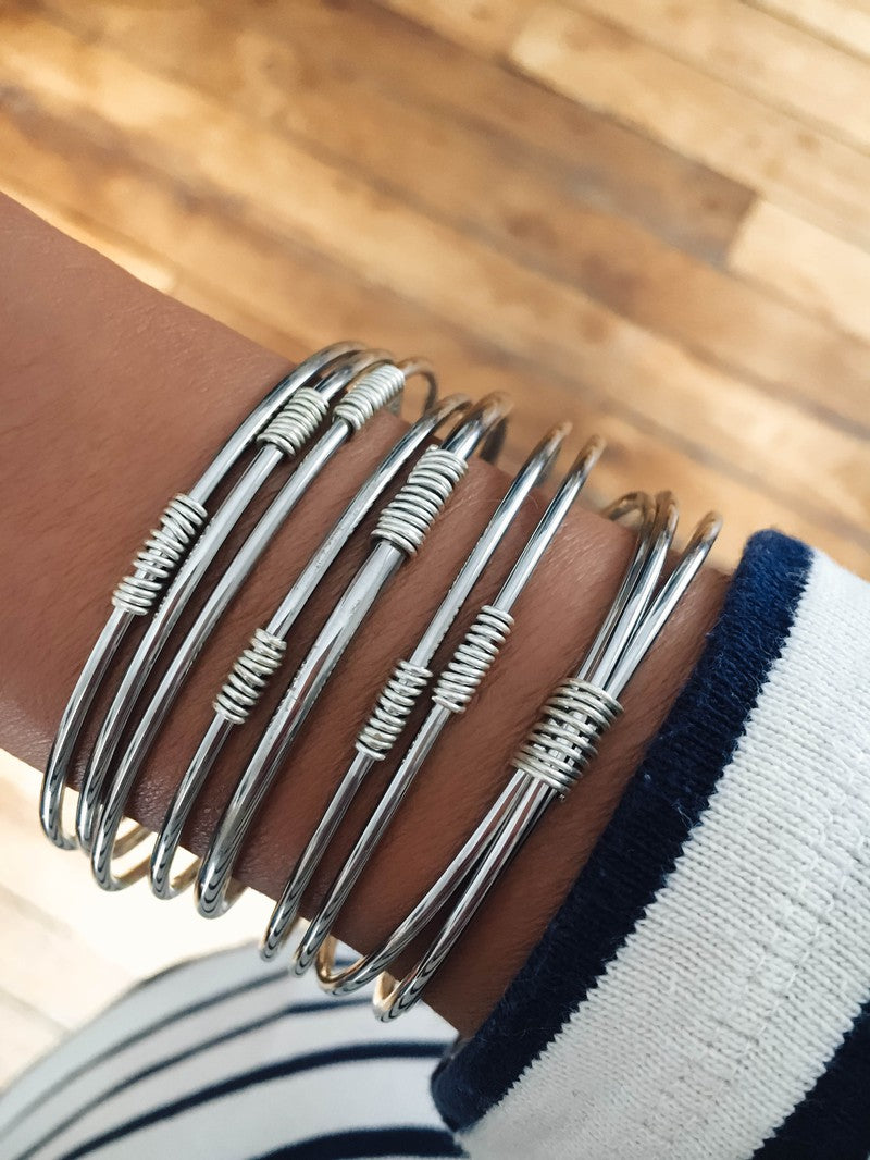 Jonc Trio Massai Argent acier inoxydable femme -9Avril