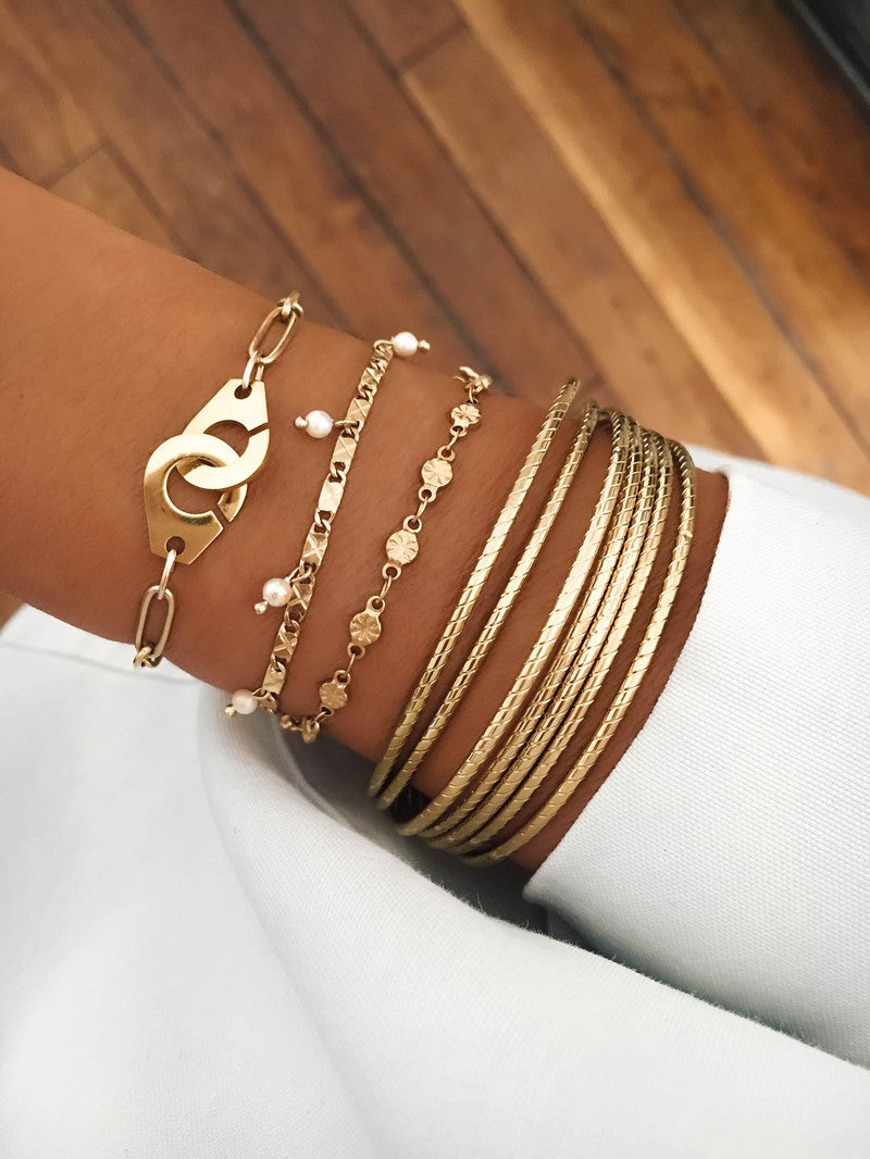 Semainier Sahara acier inoxydable doré femme -9Avril