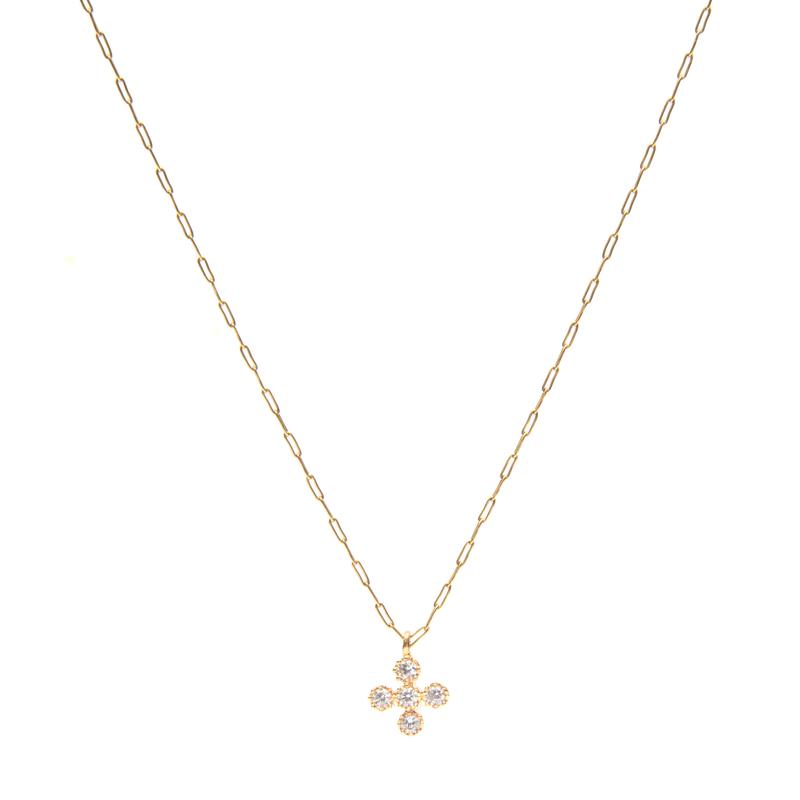 Baby tiny cross croix plaqué or ras de cou choker femme-9Avril