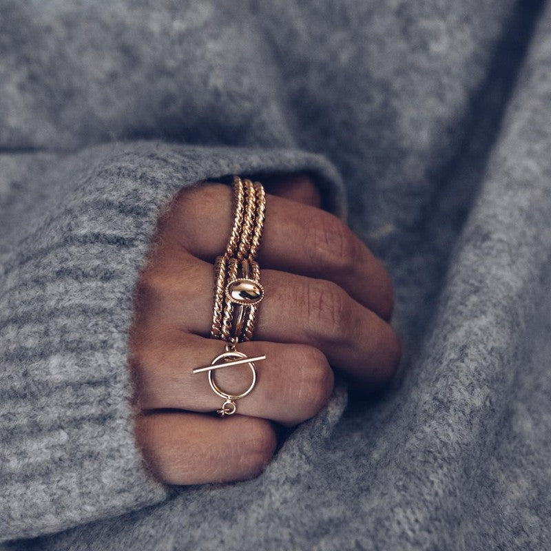 Bague Anna jonc alliance plaqué or femme -9Avril