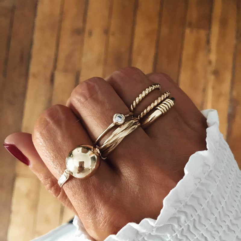 Bague Loulou plaqué or femme boule sphère bijoux créateur-9Avril