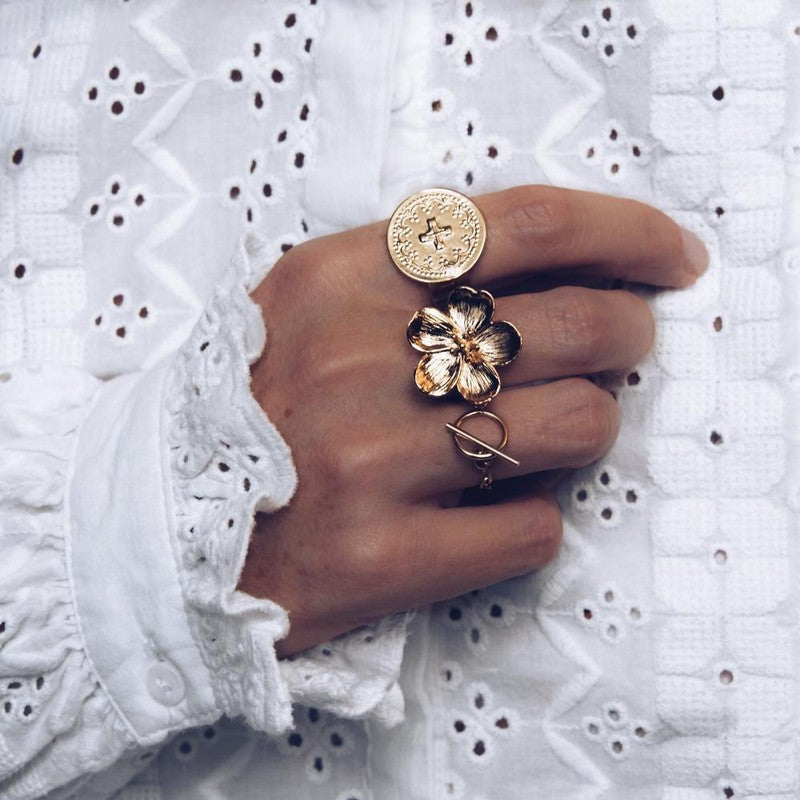 Bague Notre Dame réglable plaqué or femme croix -9Avril