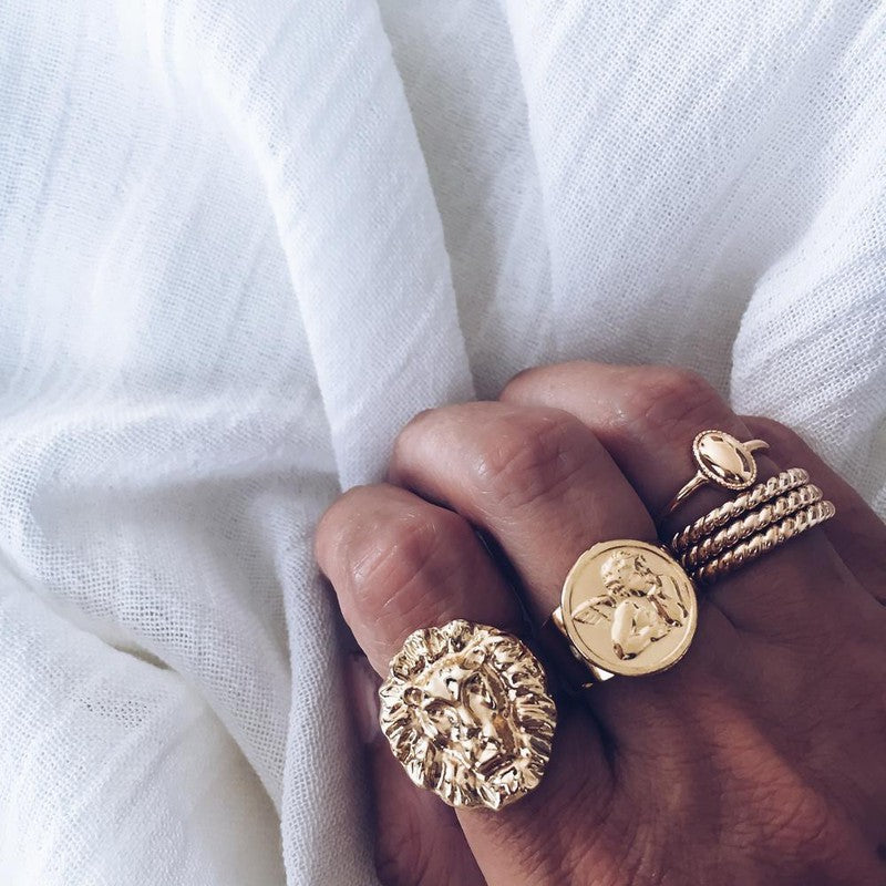 Bague mon ange réglable plaqué or femme ange Gabriel -9Avril