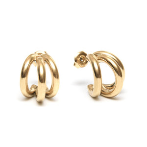 Boucles d'oreilles Audace dorées à l'or fin femme créoles -9Avril