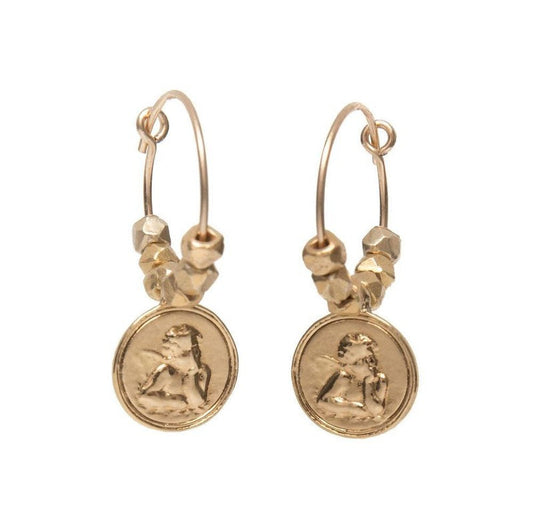 Boucles d'oreilles Créole Gabriel plaqué or femme ange -9Avril