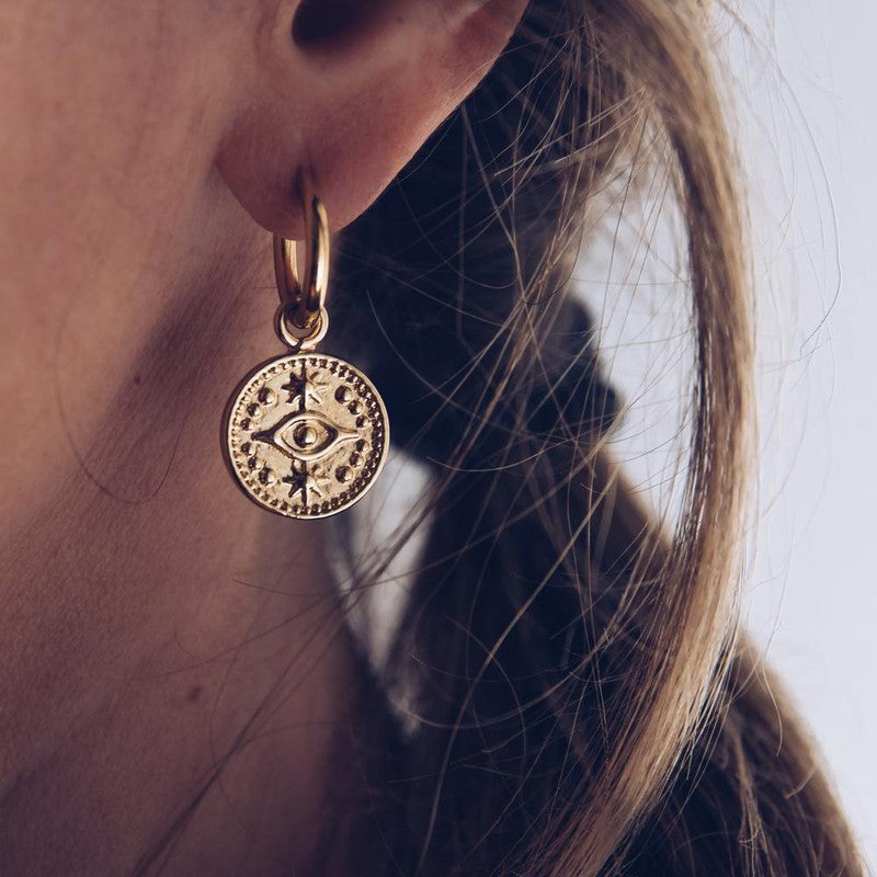 Boucles d'oreilles Créole Irma plaqué or femme astrologie voyance-9Avril