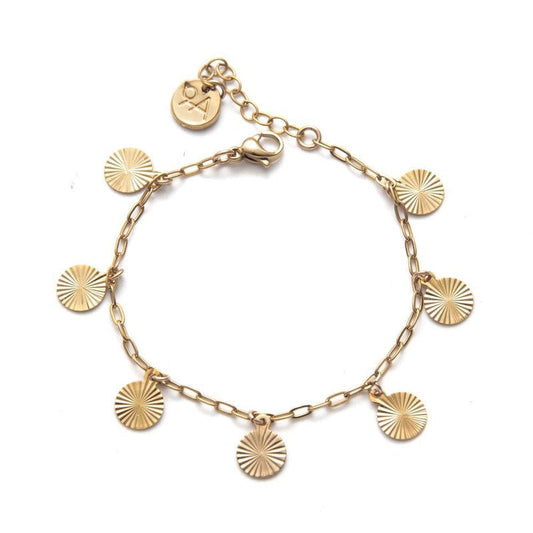 Bracelet Ariel médailles plaqué or femme bohème -9Avril