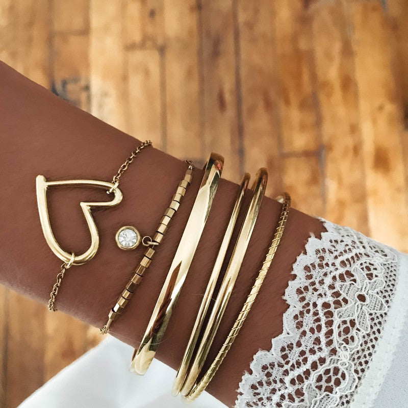 Bracelet Jonc trio Savane semainier acier inoxydable femme -9Avril