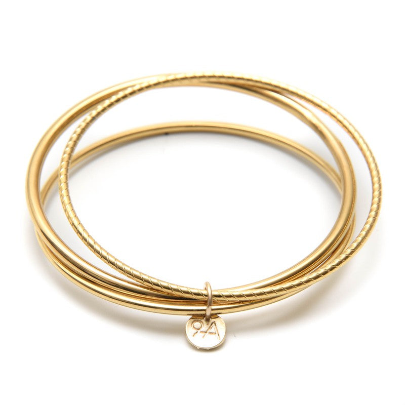 Bracelet Jonc trio Savane semainier acier inoxydable femme -9Avril