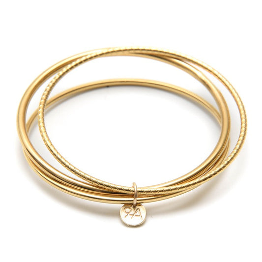 Bracelet Jonc trio Savane semainier acier inoxydable femme -9Avril