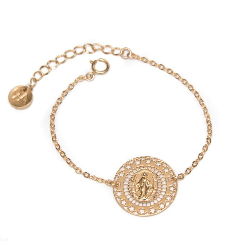 Bracelet Madone plaqué or femme religieux Vierge Marie-9Avril