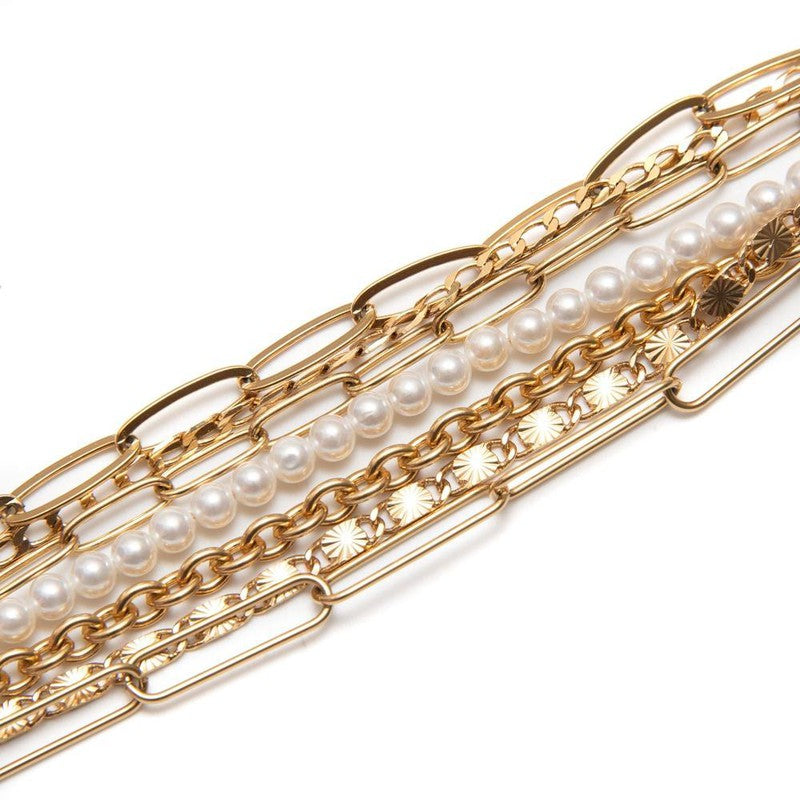 Bracelet Molitor plaqué or femme multi chaines rock bohème-9Avril