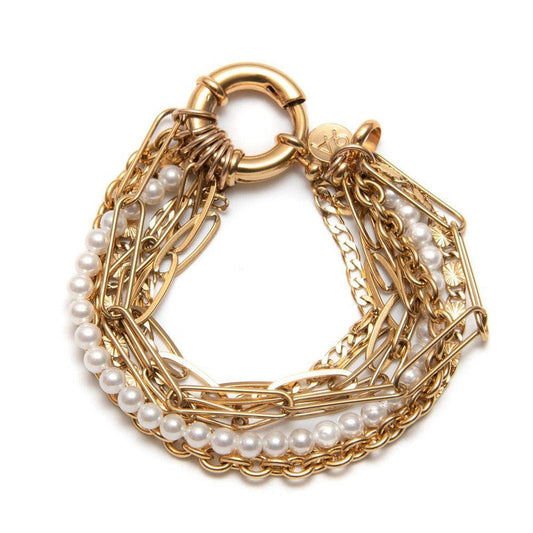 Bracelet Molitor plaqué or femme multi chaines rock bohème-9Avril