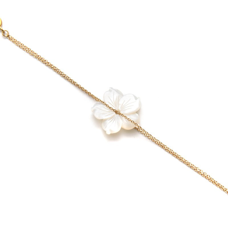 Bracelet Monoï doré 24 carats fleur nacre bijoux femme -9Avril