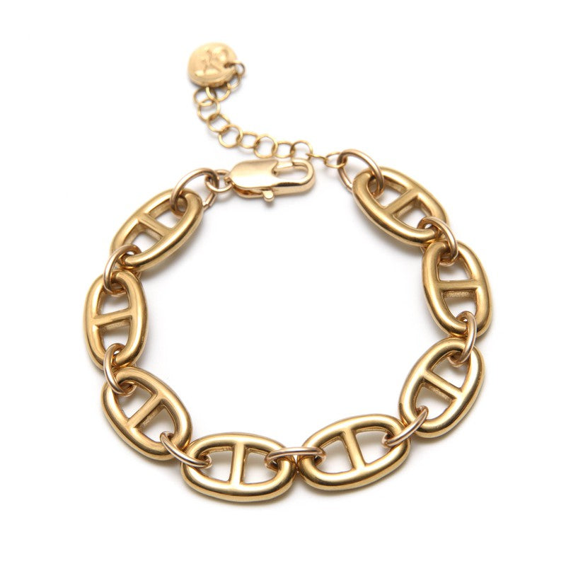 Bracelet Navy plaqué or femme gourmette maille marine -9Avril