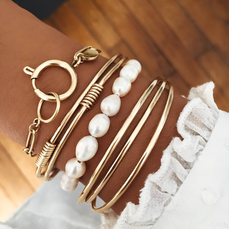 Bracelet Petit Bulles plaqué or femme bijoux createur -9Avril