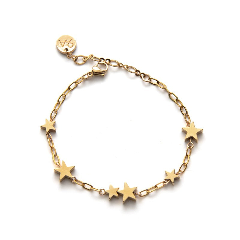 Bracelet Pluie d'étoiles plaqué or femme bohème -9Avril