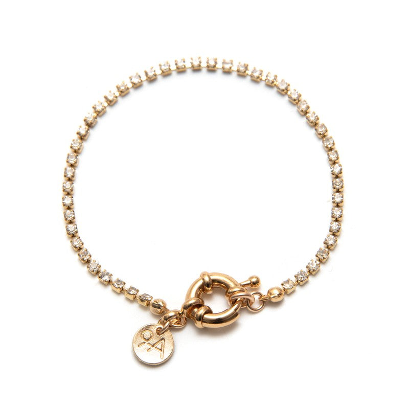 Bracelet Riviera plaqué or femme strass bijoux -9Avril