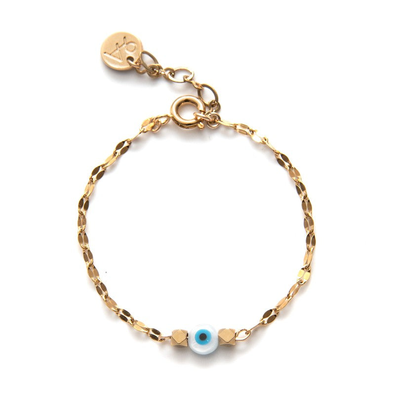 Bracelet Santorin oeil grec plaqué or femme chance bohème -9Avril