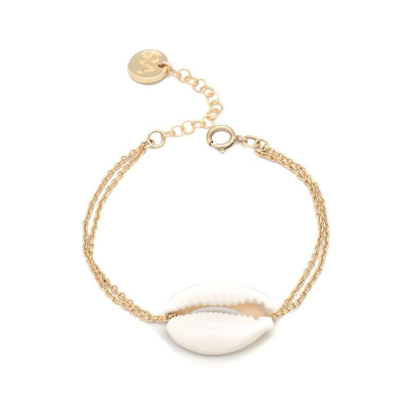 Bracelet Seychelles coquillage cauris plaqué or plage -9Avril