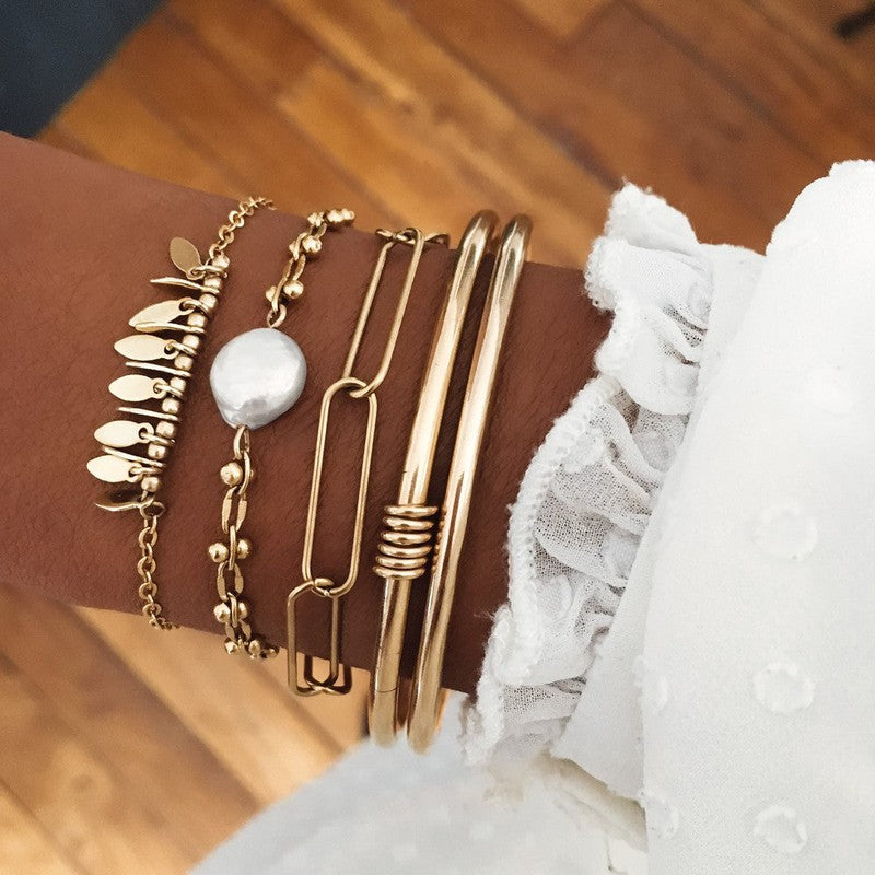 Bracelet Sunshine plaqué or femme bohème -9Avril