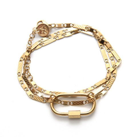 Bracelet Trocadéro doré à l'or fin femme triple tour -9Avril