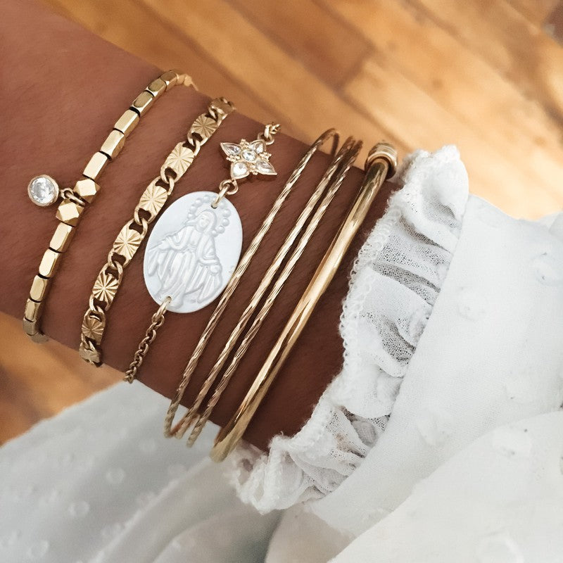 Bracelet Vierge de nacre Diamant médaille miraculeuse-9Avril