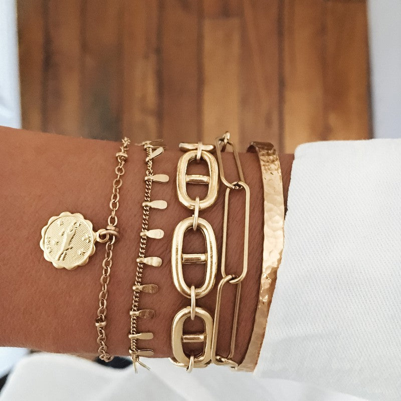 Bracelet Zodiac plaqué or médaille signe astrologique -9Avril