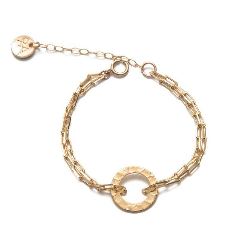 Bracelet infini plaqué or femme martelé -9Avril