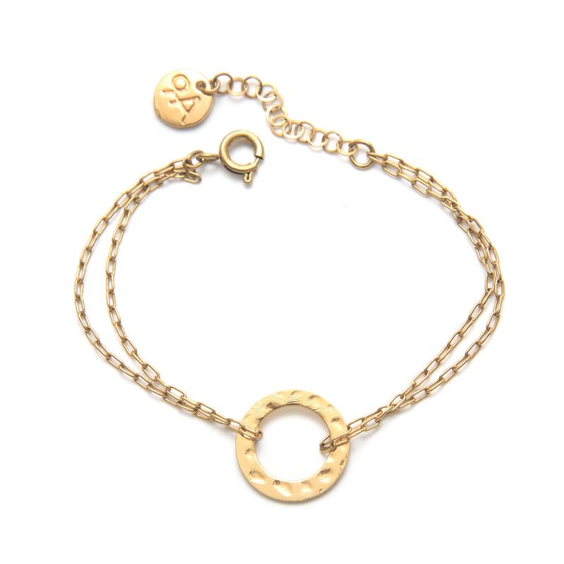 Bracelet infini plaqué or femme martelé -9Avril
