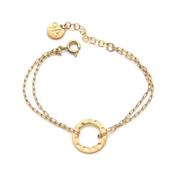 Bracelet infini plaqué or femme martelé -9Avril