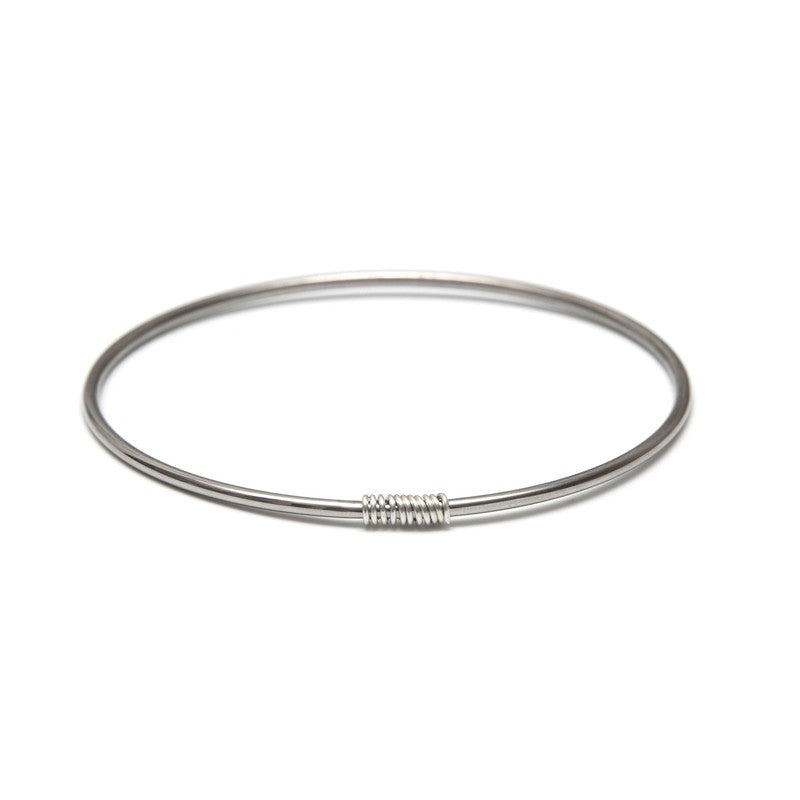 Bracelet jonc Petit Massaï argent acier inoxydable femme -9Avril