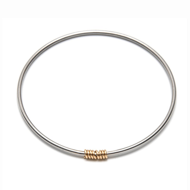 Bracelet jonc Petit Massaï argent / or acier inoxydable femme -9Avril