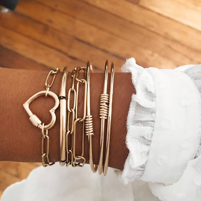 Bracelet jonc Petit Massaï femme acier inoxydable -9Avril