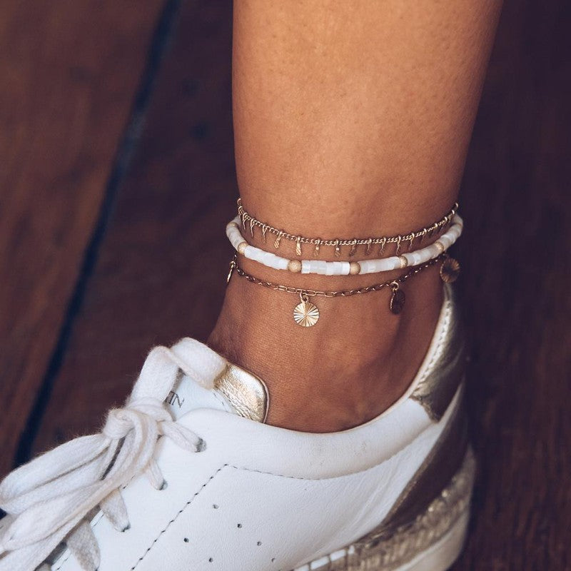 Chaine de cheville Ariel bracelet plaqué or femme -9Avril